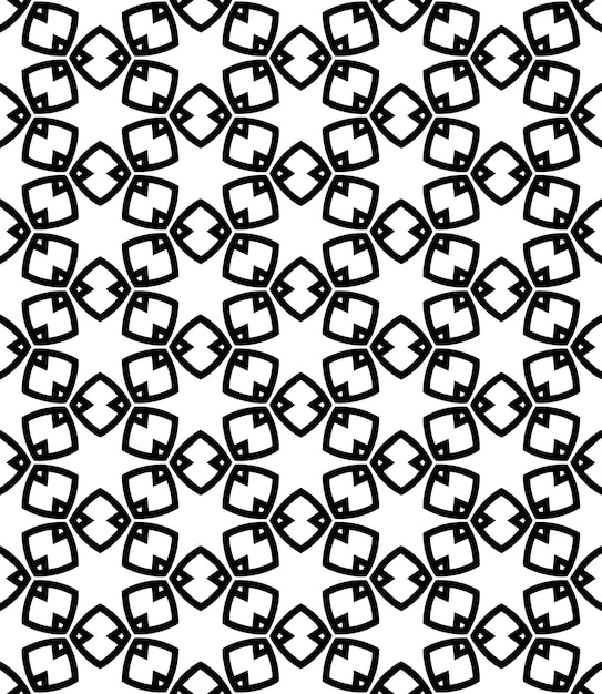 Patrón abstracto sin costuras en blanco y negro Fondo y telón de fondo Diseño ornamental en escala de gris