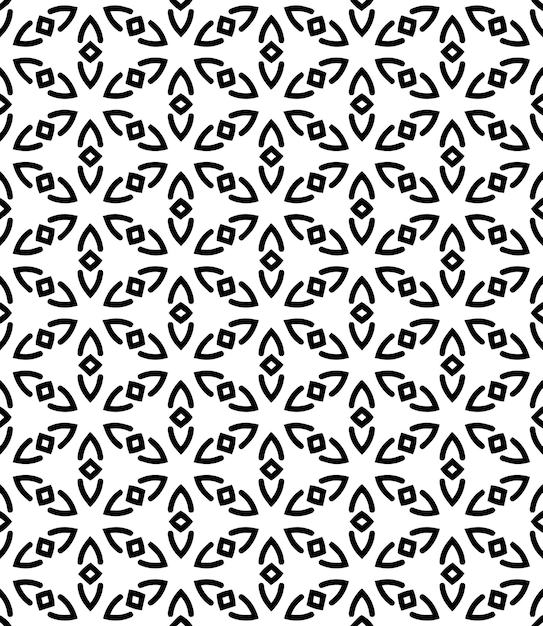 Patrón abstracto sin costuras en blanco y negro Fondo y telón de fondo Diseño ornamental en escala de gris