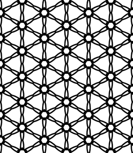 Patrón abstracto sin costuras en blanco y negro Fondo y telón de fondo Diseño ornamental en escala de gris