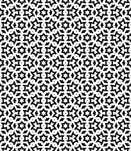 Patrón abstracto sin costuras en blanco y negro Fondo y telón de fondo Diseño ornamental en escala de gris