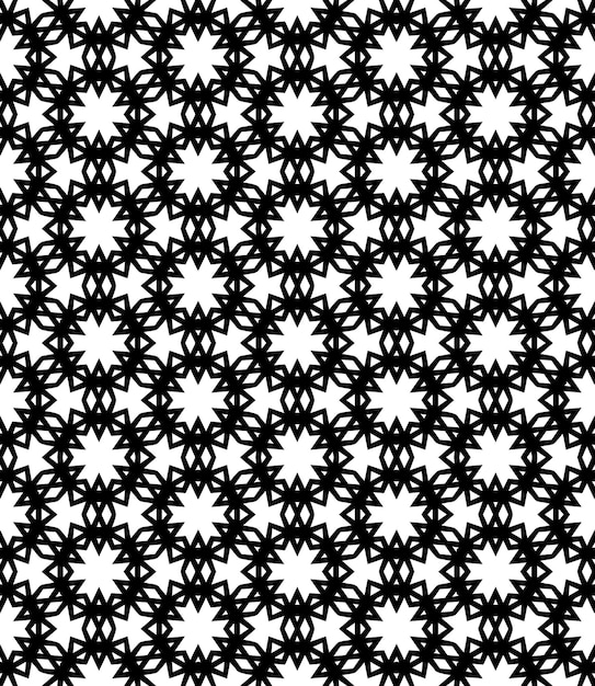 Patrón abstracto sin costuras en blanco y negro Fondo y telón de fondo Diseño ornamental en escala de gris