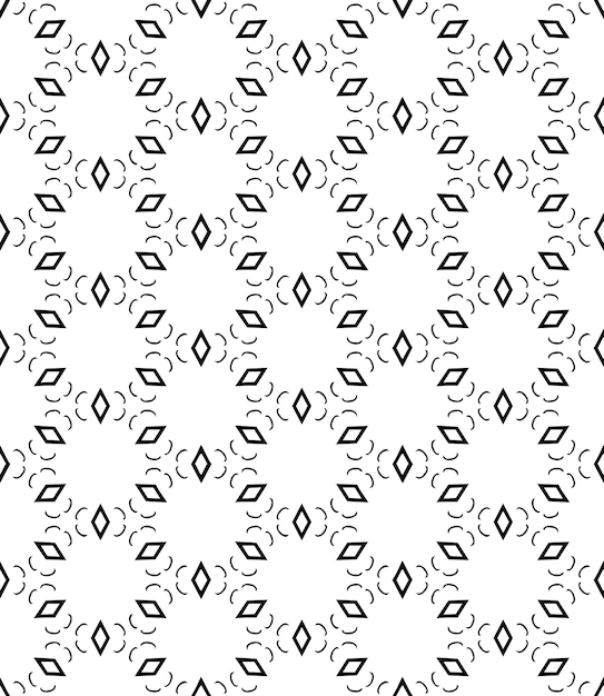 Patrón abstracto sin costuras en blanco y negro Fondo y telón de fondo Diseño ornamental en escala de gris