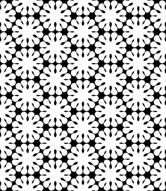 Patrón abstracto sin costuras en blanco y negro Fondo y telón de fondo Diseño ornamental en escala de gris