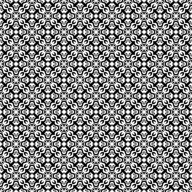 Patrón abstracto sin costuras en blanco y negro Fondo y telón de fondo Diseño ornamental en escala de gris