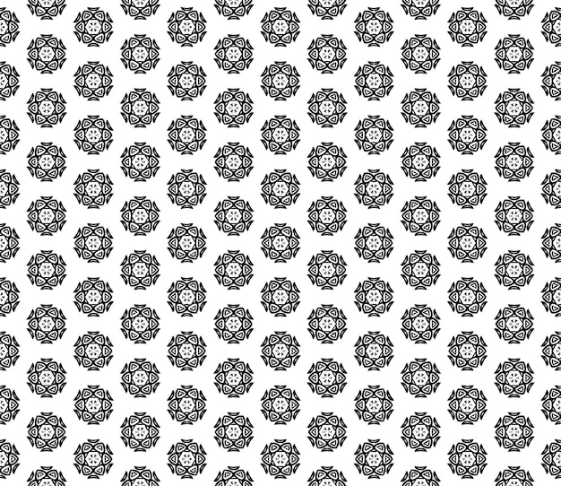 Patrón abstracto sin costuras en blanco y negro Fondo y telón de fondo Diseño ornamental en escala de gris