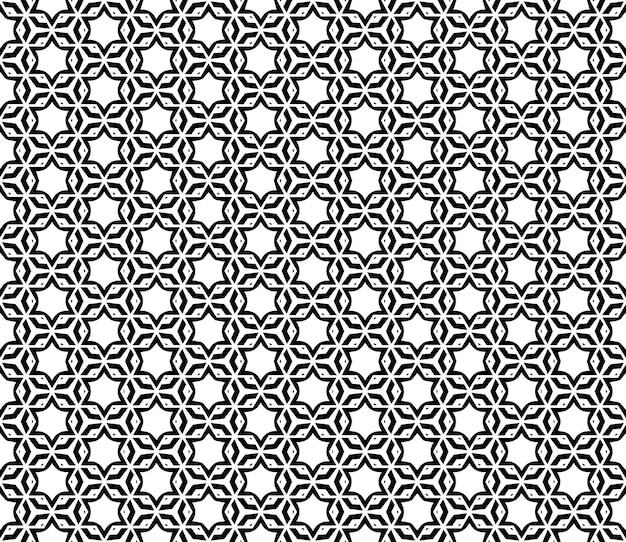 Patrón abstracto sin costuras en blanco y negro Fondo y telón de fondo Diseño ornamental en escala de gris