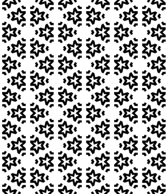 Patrón abstracto sin costuras en blanco y negro Fondo y telón de fondo Diseño ornamental en escala de gris