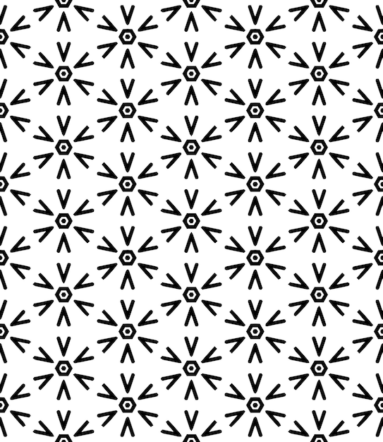 Patrón abstracto sin costuras en blanco y negro Fondo y telón de fondo Diseño ornamental en escala de gris