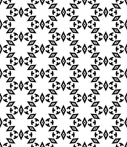 Patrón abstracto sin costuras en blanco y negro Fondo y telón de fondo Diseño ornamental en escala de gris