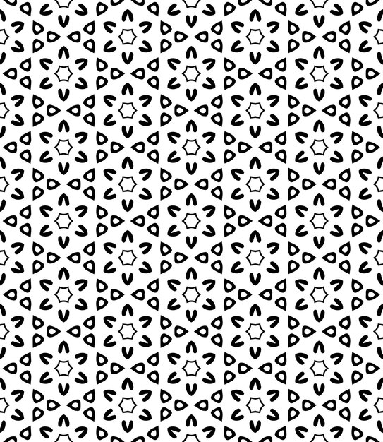 Patrón abstracto sin costuras en blanco y negro Fondo y telón de fondo Diseño ornamental en escala de gris