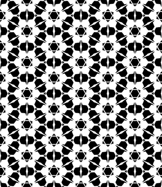 Patrón abstracto sin costuras en blanco y negro Fondo y telón de fondo Diseño ornamental en escala de gris