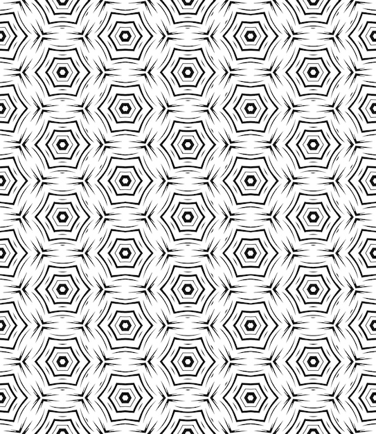 Patrón abstracto sin costuras en blanco y negro Fondo y telón de fondo Diseño ornamental en escala de gris