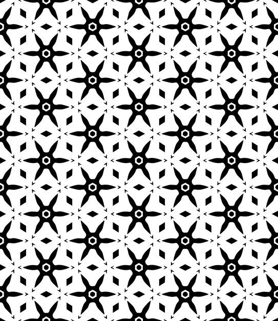 Patrón abstracto sin costuras en blanco y negro Fondo y telón de fondo Diseño ornamental en escala de gris