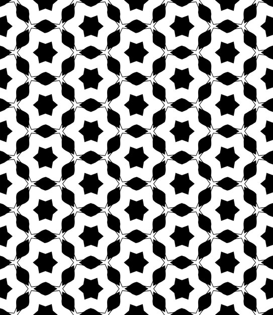 Patrón abstracto sin costuras en blanco y negro Fondo y telón de fondo Diseño ornamental en escala de gris