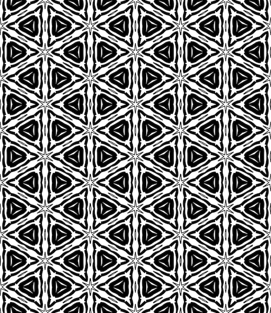 Patrón abstracto sin costuras en blanco y negro Fondo y telón de fondo Diseño ornamental en escala de gris