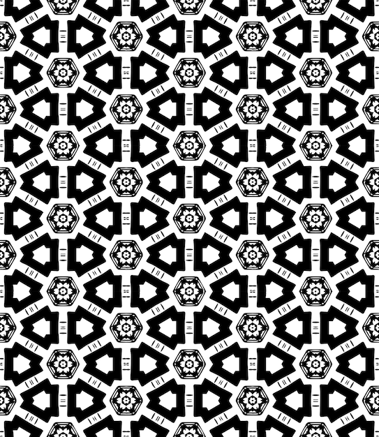 Patrón abstracto sin costuras en blanco y negro Fondo y telón de fondo Diseño ornamental en escala de gris