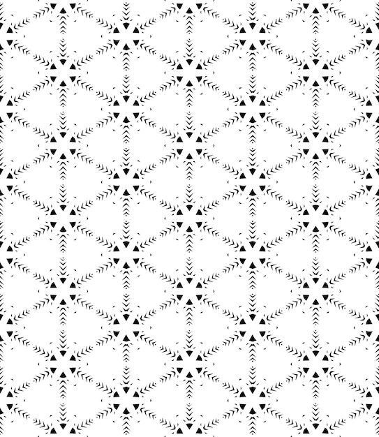 Patrón abstracto sin costuras en blanco y negro Fondo y telón de fondo Diseño ornamental en escala de gris