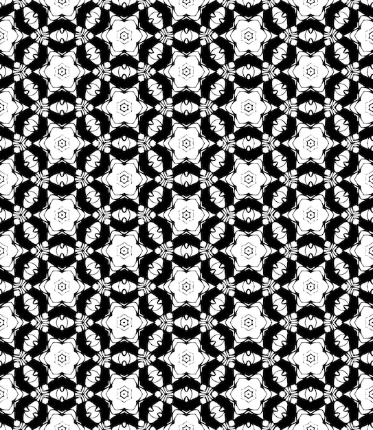 Patrón abstracto sin costuras en blanco y negro Fondo y telón de fondo Diseño ornamental en escala de gris