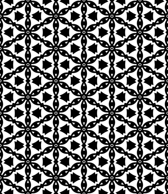 Patrón abstracto sin costuras en blanco y negro Fondo y telón de fondo Diseño ornamental en escala de gris