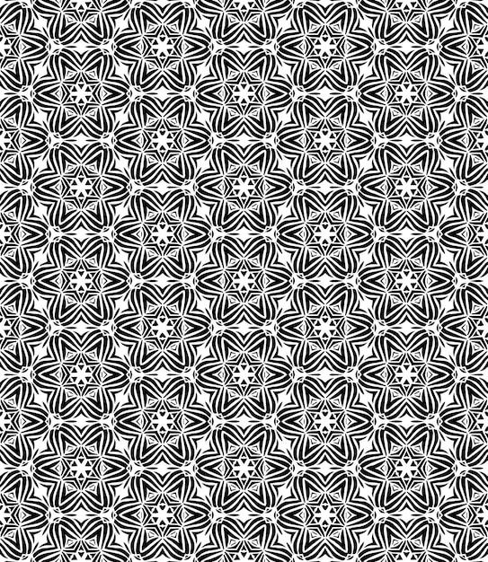 Patrón abstracto sin costuras en blanco y negro Fondo y telón de fondo Diseño ornamental en escala de gris