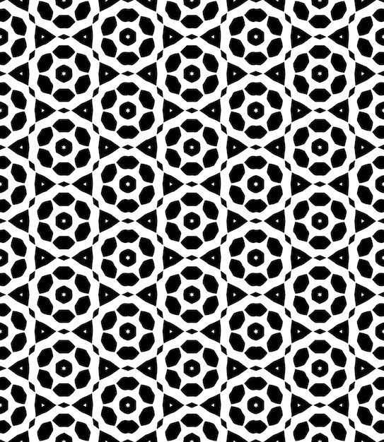 Patrón abstracto sin costuras en blanco y negro Fondo y telón de fondo Diseño ornamental en escala de gris