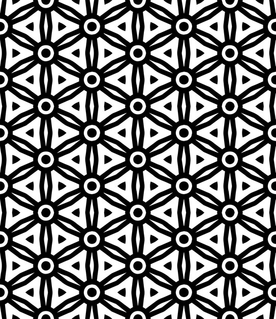 Patrón abstracto sin costuras en blanco y negro Fondo y telón de fondo Diseño ornamental en escala de gris