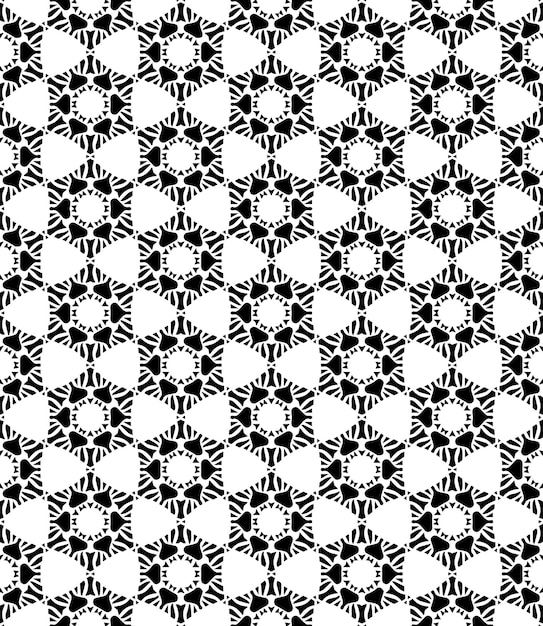 Patrón abstracto sin costuras en blanco y negro Fondo y telón de fondo Diseño ornamental en escala de gris