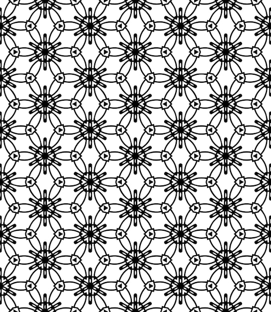 Patrón abstracto sin costuras en blanco y negro Fondo y telón de fondo Diseño ornamental en escala de gris