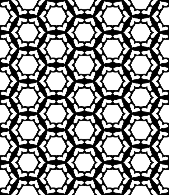 Patrón abstracto sin costuras en blanco y negro Fondo y telón de fondo Diseño ornamental en escala de gris