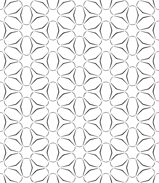 Patrón abstracto sin costuras en blanco y negro Fondo y telón de fondo Diseño ornamental en escala de gris