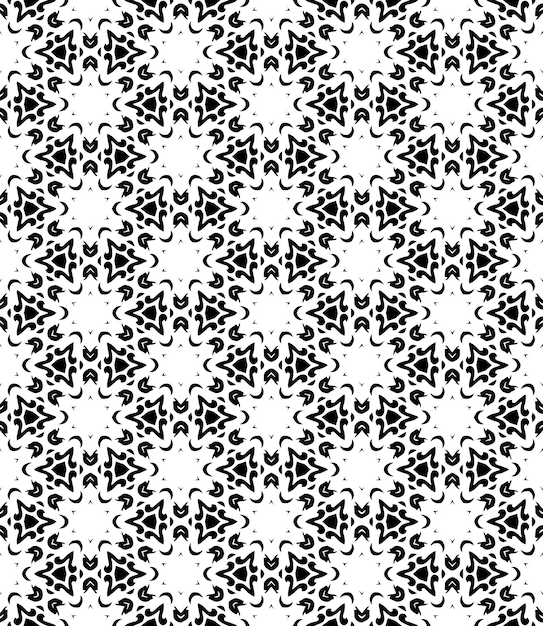 Patrón abstracto sin costuras en blanco y negro Fondo y telón de fondo Diseño ornamental en escala de gris