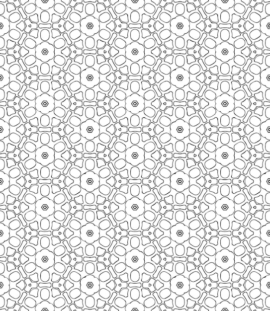 Patrón abstracto sin costuras en blanco y negro Fondo y telón de fondo Diseño ornamental en escala de gris