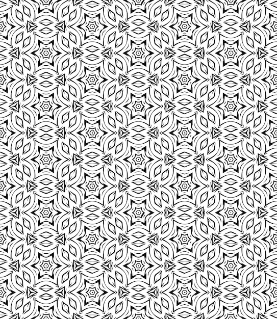 Patrón abstracto sin costuras en blanco y negro Fondo y telón de fondo Diseño ornamental en escala de gris