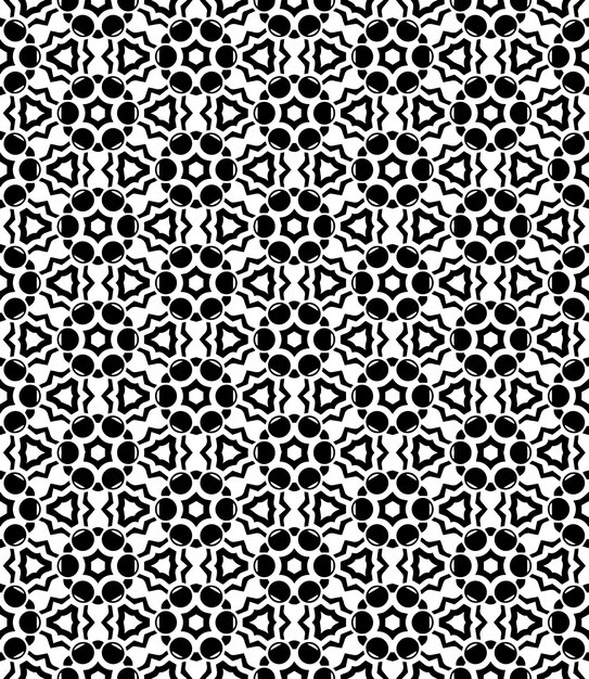 Patrón abstracto sin costuras en blanco y negro Fondo y telón de fondo Diseño ornamental en escala de gris