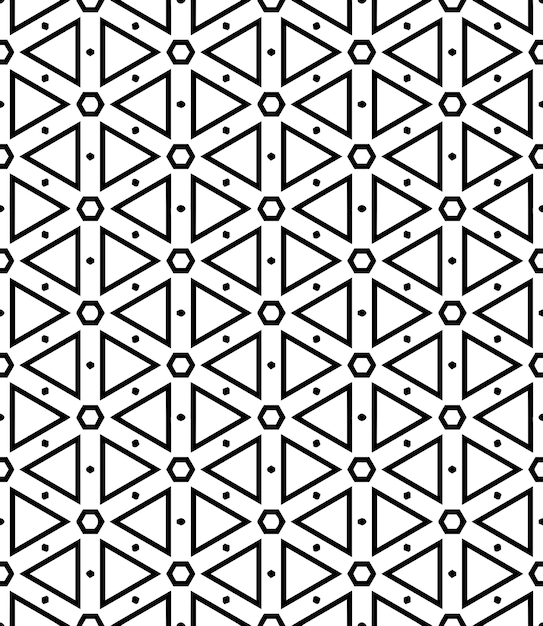Patrón abstracto sin costuras en blanco y negro Fondo y telón de fondo Diseño ornamental en escala de gris