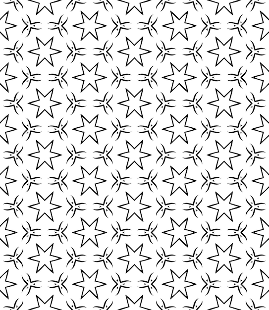 Patrón abstracto sin costuras en blanco y negro Fondo y telón de fondo Diseño ornamental en escala de gris