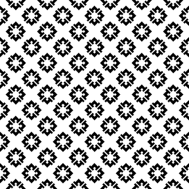 Patrón abstracto sin costuras en blanco y negro fondo y telón de fondo diseño ornamental en escala de grises adornos de mosaico ilustración gráfica vectorial eps10