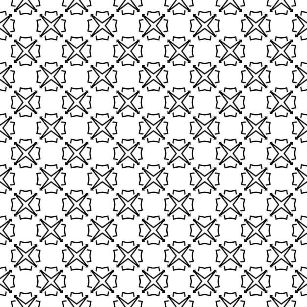 Patrón abstracto sin costuras en blanco y negro Fondo y telón de fondo Diseño ornamental en escala de grises Adornos de mosaico Ilustración gráfica vectorial EPS10