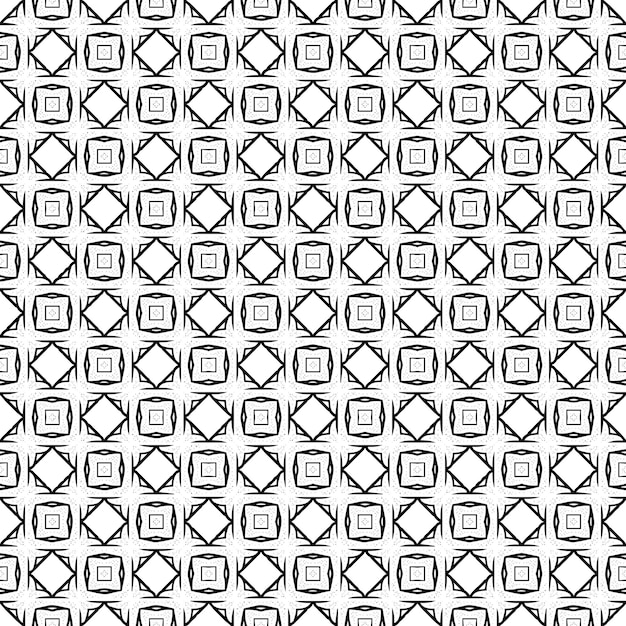 Patrón abstracto sin costuras en blanco y negro Fondo y telón de fondo Diseño ornamental en escala de grises Adornos de mosaico Ilustración gráfica vectorial EPS10