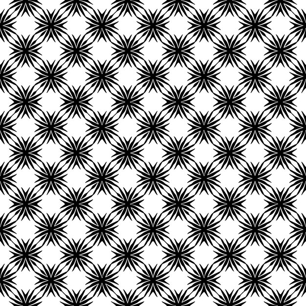 Patrón abstracto sin costuras en blanco y negro Fondo y telón de fondo Diseño ornamental en escala de grises Adornos de mosaico Ilustración gráfica vectorial EPS10