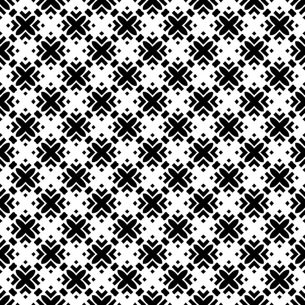 Patrón abstracto sin costuras en blanco y negro Fondo y telón de fondo Diseño ornamental en escala de grises Adornos de mosaico Ilustración gráfica vectorial EPS10