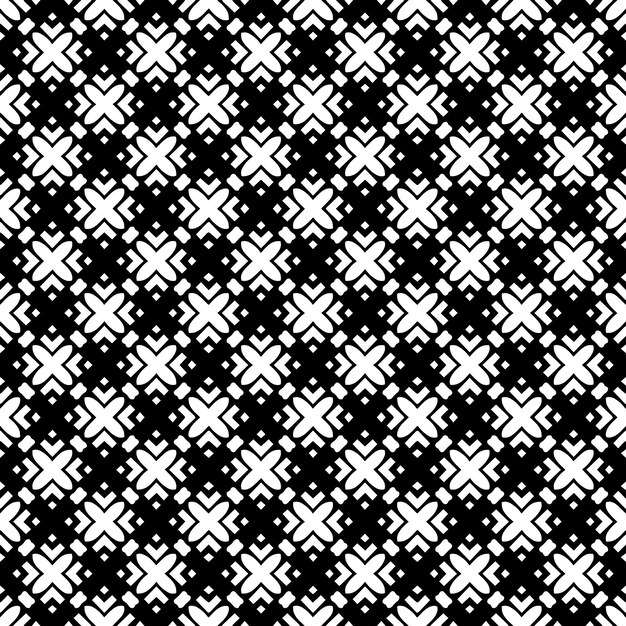 Patrón abstracto sin costuras en blanco y negro Fondo y telón de fondo Diseño ornamental en escala de grises Adornos de mosaico Ilustración gráfica vectorial EPS10