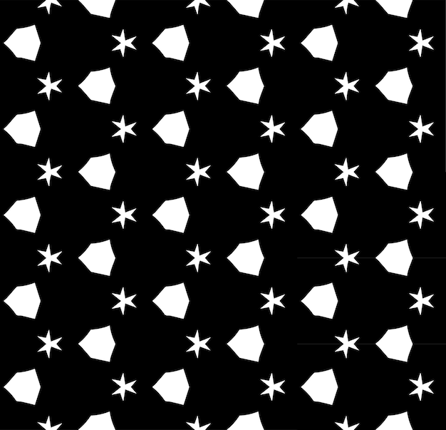 Patrón abstracto sin costuras en blanco y negro Fondo y telón de fondo Diseño ornamental en escala de grises Adornos de mosaico Ilustración gráfica vectorial EPS10