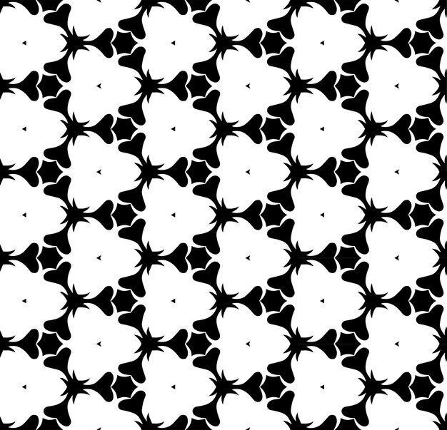 Patrón abstracto sin costuras en blanco y negro fondo y telón de fondo diseño ornamental en escala de grises adornos de mosaico ilustración gráfica vectorial eps10