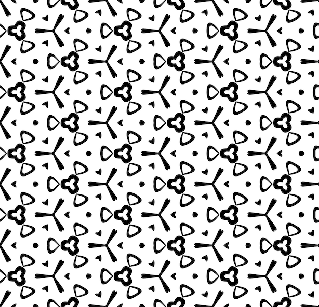 Patrón abstracto sin costuras en blanco y negro Fondo y telón de fondo Diseño ornamental en escala de grises Adornos de mosaico Ilustración gráfica vectorial EPS10