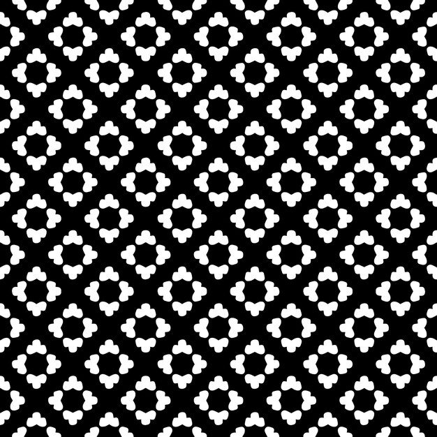 Patrón abstracto sin costuras en blanco y negro Fondo y telón de fondo Diseño ornamental en escala de grises Adornos de mosaico Ilustración gráfica vectorial EPS10