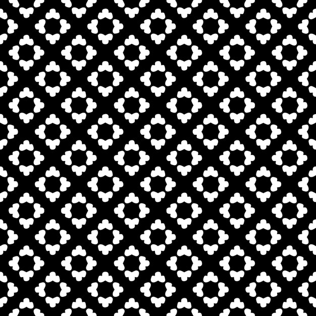 Patrón abstracto sin costuras en blanco y negro Fondo y telón de fondo Diseño ornamental en escala de grises Adornos de mosaico Ilustración gráfica vectorial EPS10