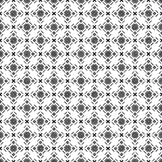 Patrón abstracto sin costuras en blanco y negro Fondo y telón de fondo Diseño ornamental en escala de grises Adornos de mosaico Ilustración gráfica vectorial EPS10