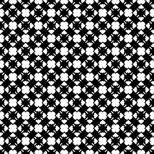 Patrón abstracto sin costuras en blanco y negro Fondo y telón de fondo Diseño ornamental en escala de grises Adornos de mosaico Ilustración gráfica vectorial EPS10