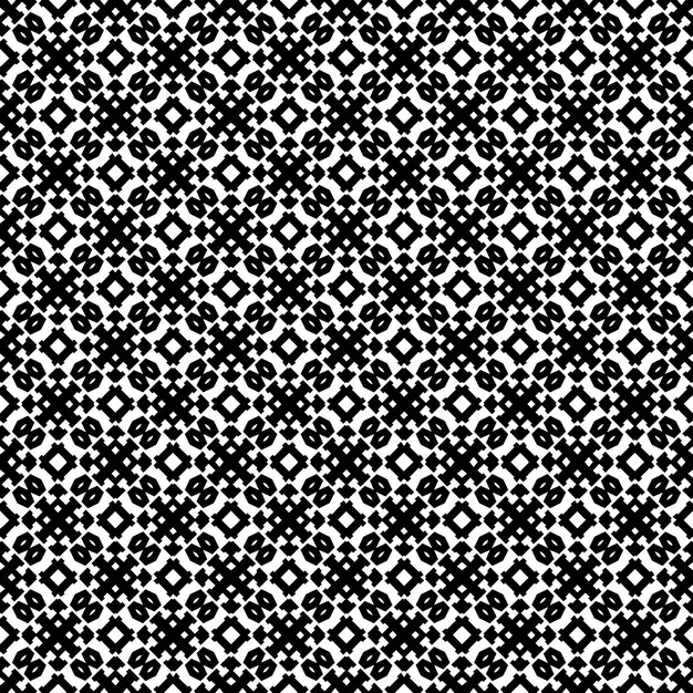 Patrón abstracto sin costuras en blanco y negro Fondo y telón de fondo Diseño ornamental en escala de grises Adornos de mosaico Ilustración gráfica vectorial EPS10